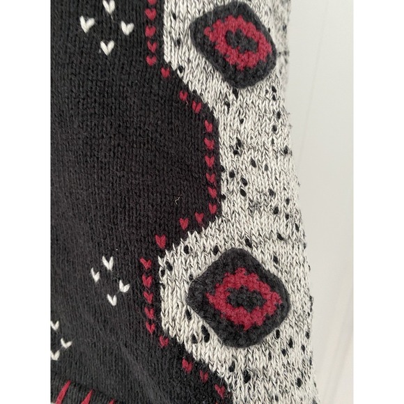 VTG Christopher & Banks Cardigan Sweater Womens Black Knit Hand Embroidered Sz S - Picture 2 of 6